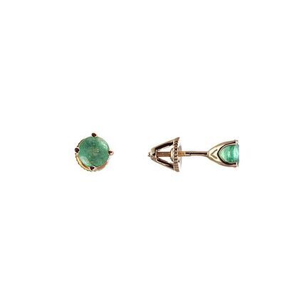 Серьги из золота 585 пробы с изумрудами