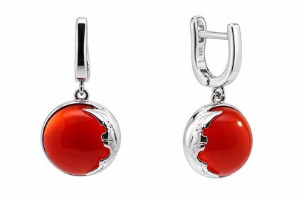 Серьги из серебра 925 пробы с агатом