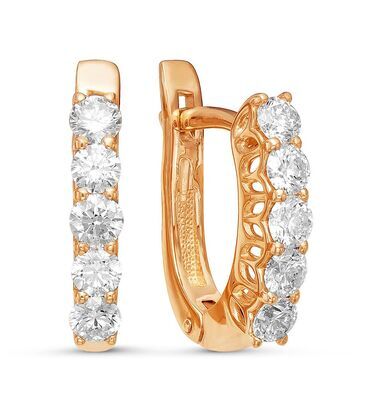 Серьги из розового золота 585 пробы с бриллиантами