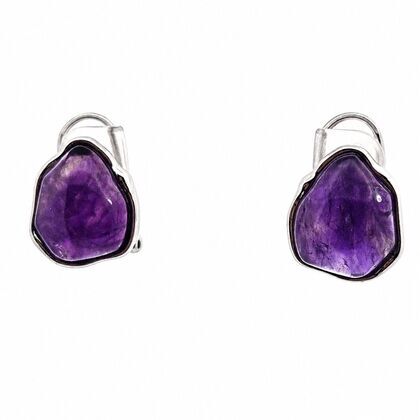 Серьги из серебра 925 пробы с аметистами