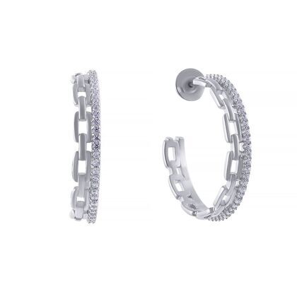 Серьги из серебра 925 пробы с фианитами