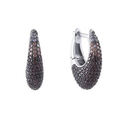 Серьги из серебра 925 пробы с фианитами