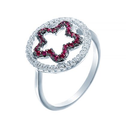 Кольцо из серебра 925 пробы с фианитами (16,25)