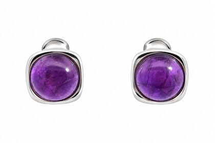 Серьги из серебра 925 пробы с аметистами