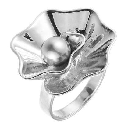 Кольцо из серебра 925 пробы с жемчугом синтетическим