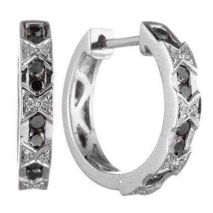 Серьги из белого золота 585 пробы с бриллиантами облагороженными