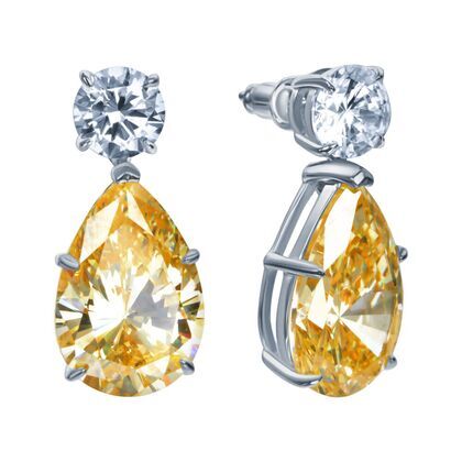 Серьги из серебра 925 пробы с фианитами