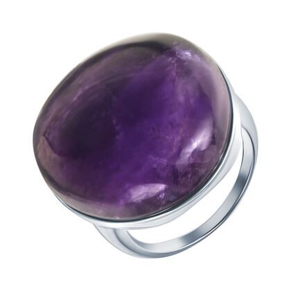 Кольцо из серебра 925 пробы с аметистами (17,5)