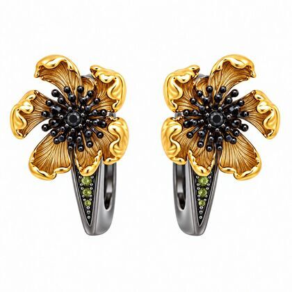 Серьги из серебра 925 пробы с перидотами