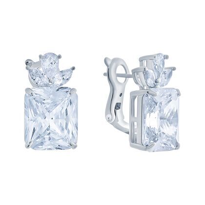 Серьги из серебра 925 пробы с фианитами