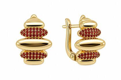 Серьги из серебра 925 пробы с шпинелью синтетической