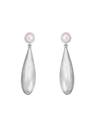 Серьги из серебра 925 пробы с культивированным жемчугом