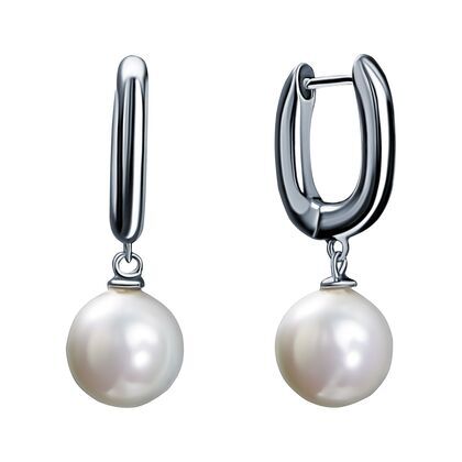 Серьги из серебра 925 пробы с жемчугом майорика