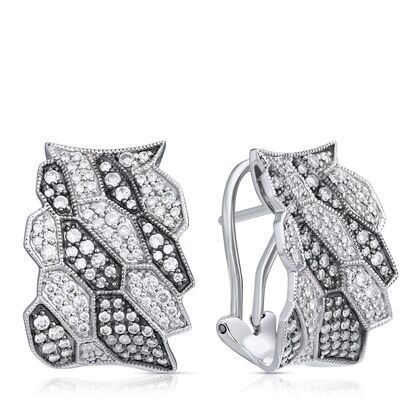 Серьги из белого золота 585 пробы с бриллиантами