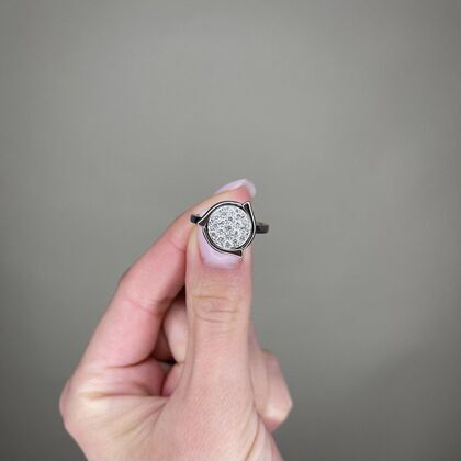 Кольцо из белого золота 585 пробы с бриллиантами (17,5)