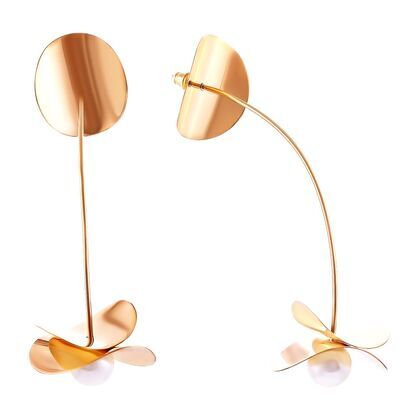 Серьги из серебра 925 пробы с жемчугом майорика