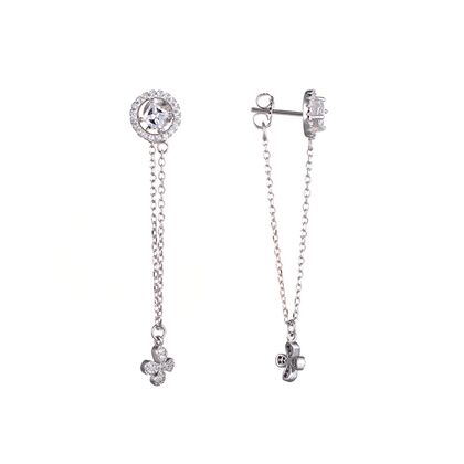 Серьги из серебра 925 пробы с фианитами