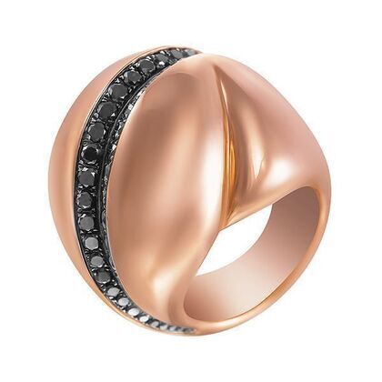 Кольцо из розового золота 750 пробы с бриллиантами облагороженными (17,75)