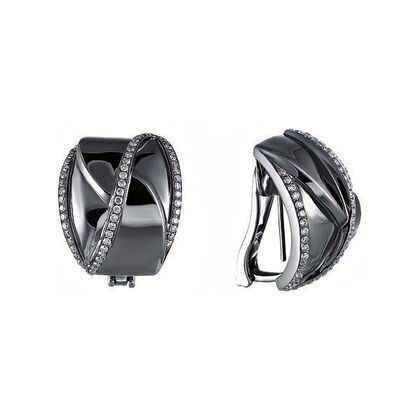 Серьги из черного золота 750 пробы с бриллиантами