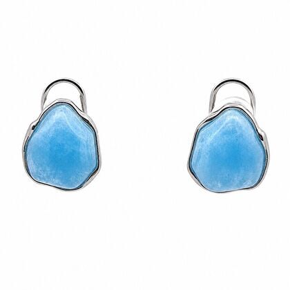 Серьги из серебра 925 пробы с аквамаринами
