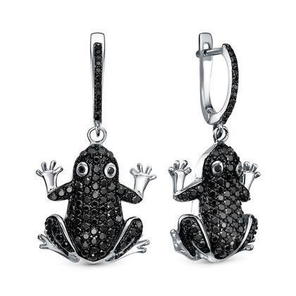 Серьги из серебра 925 пробы с шпинелью