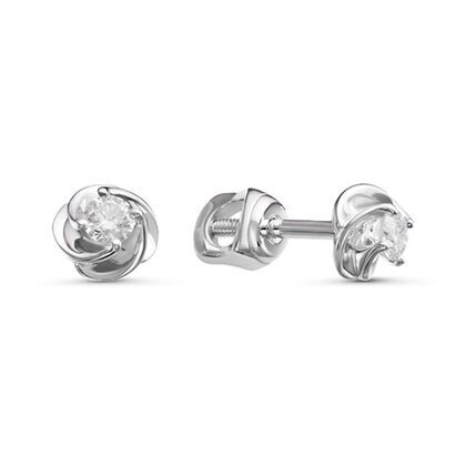 Серьги из белого золота 585 пробы с бриллиантами