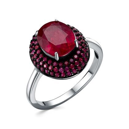 Кольцо из серебра 925 пробы с корундами (18,5)