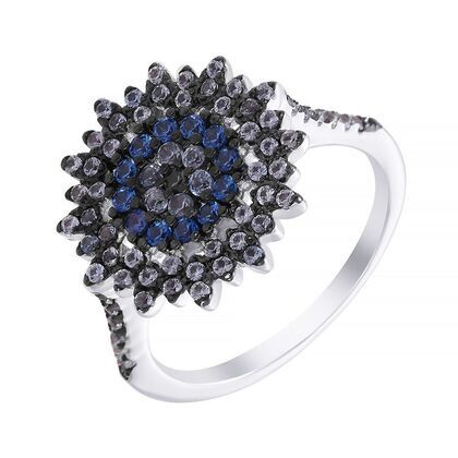 Кольцо из серебра 925 пробы с фианитами (16,5)