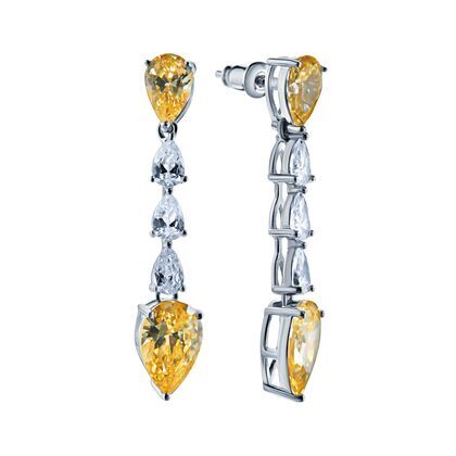 Серьги из серебра 925 пробы с фианитами