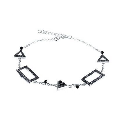 Браслет из серебра 925 пробы с ониксом и фианитами (19)