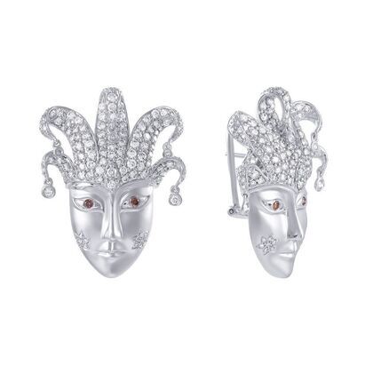 Серьги из золота 585 пробы и белого золота 585 пробы с бриллиантами