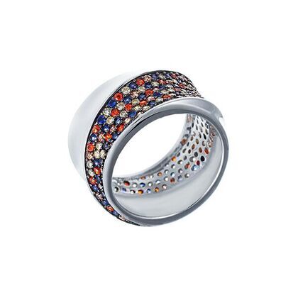 Кольцо из серебра 925 пробы с фианитами (18,75)