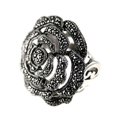 Кольцо из серебра 925 пробы с марказитами (17)