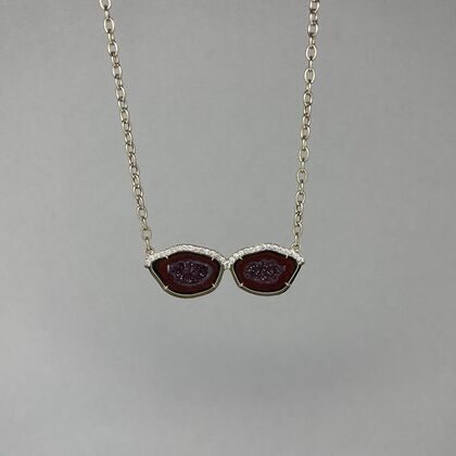 Колье из золота 585 пробы с жеодами и бриллиантами (65)