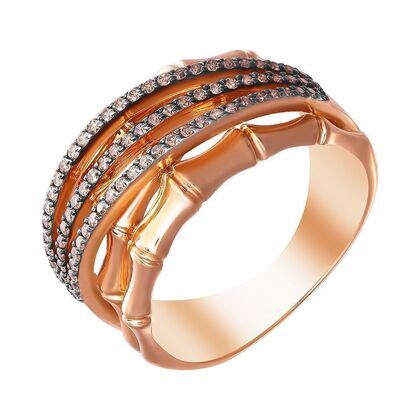 Кольцо из розового золота 585 пробы с бриллиантами (17,75)