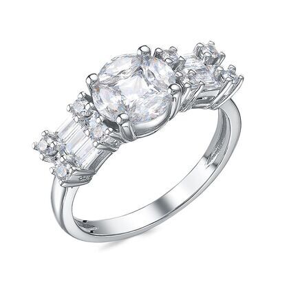 Кольцо из серебра 925 пробы с фианитами (18)
