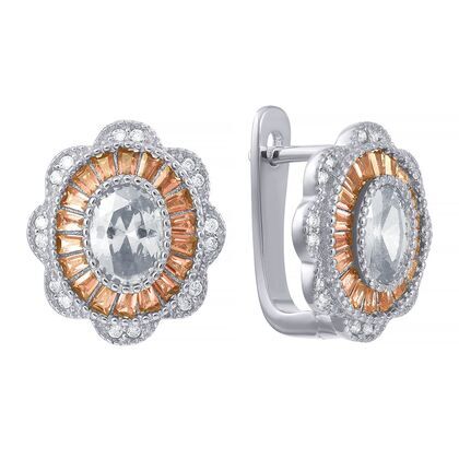 Серьги из серебра 925 пробы с фианитами
