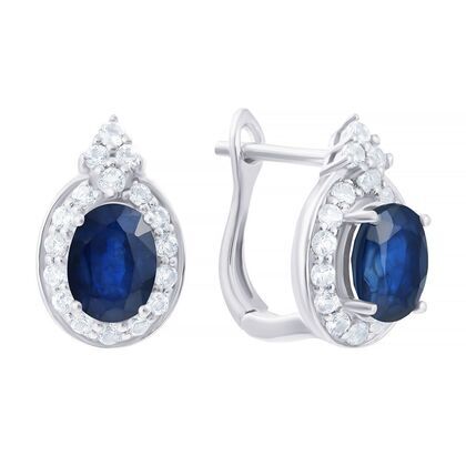 Серьги из серебра 925 пробы с корундами и топазами