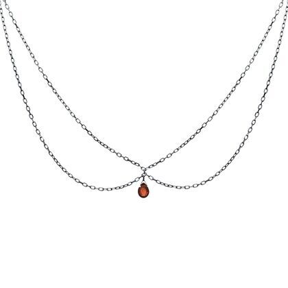 Колье из серебра 925 пробы с гранатами