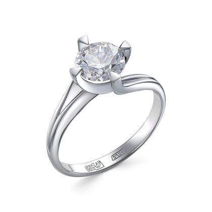 Кольцо из белого золота 585 пробы с бриллиантом