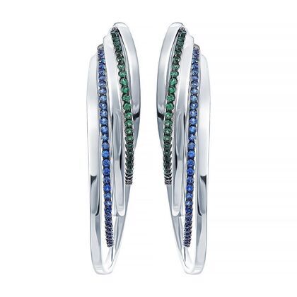 Серьги из серебра 925 пробы с фианитами
