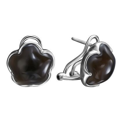 Серьги из серебра 925 пробы с раухтопазами