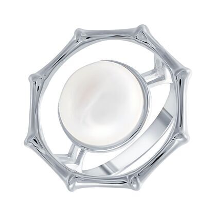 Кольцо из серебра 925 пробы с культивированным жемчугом (18)