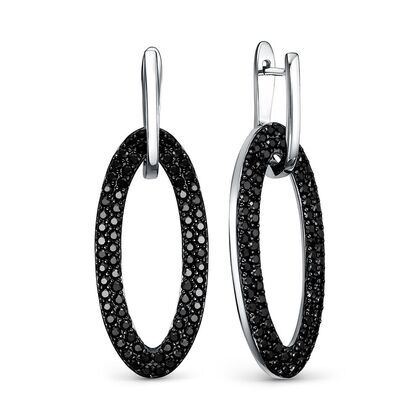 Серьги из серебра 925 пробы с шпинелью