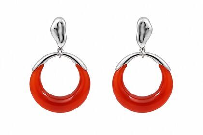 Серьги из серебра 925 пробы с агатом