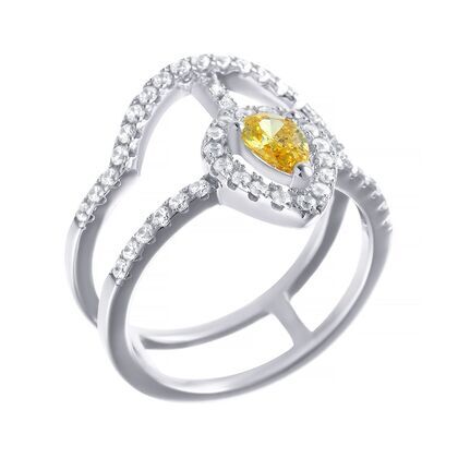 Кольцо из серебра 925 пробы с фианитами (16,25)