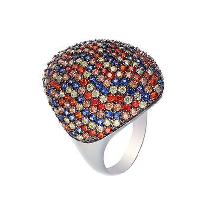 Кольцо из серебра 925 пробы с фианитами (17,5)