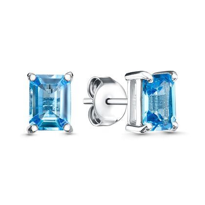 Серьги из серебра 925 пробы с топазами