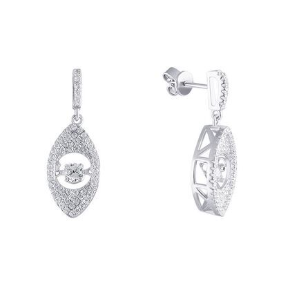 Серьги из серебра 925 пробы с фианитами