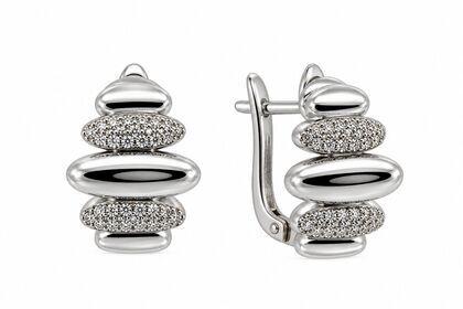 Серьги из серебра 925 пробы с фианитами